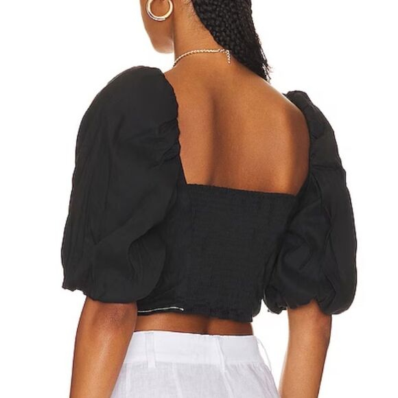 NWT JONATHAN SIMKHAI STANDARD Brene Bustier Top in Black Large Revolve - Picture 5 of 14